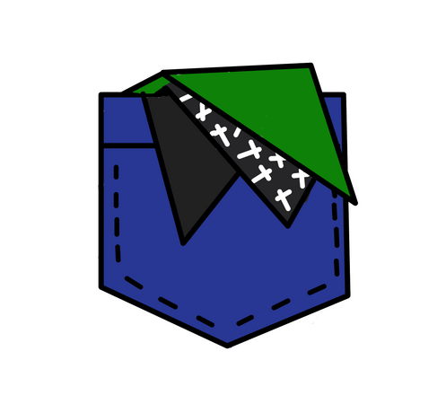 Hanky Code. This little graphic was created in Affinity Designer for a representation of what it looks like to flag hanky's.